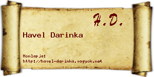 Havel Darinka névjegykártya